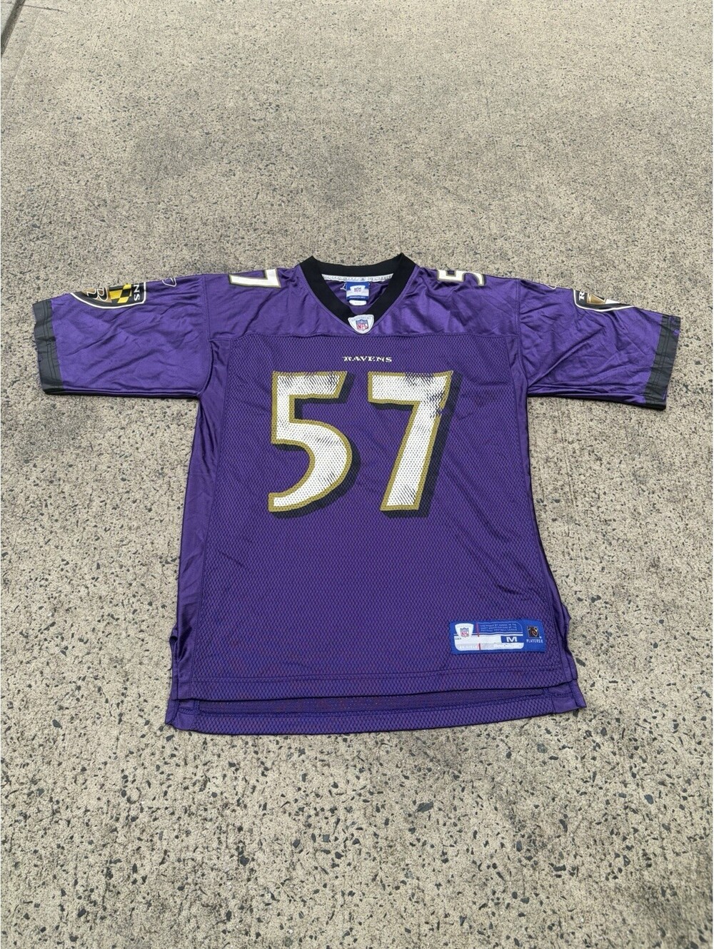 Vintage Baltimore Ravens NFL Reebok Classic Purple Bart Scott 57 Medium Jersey